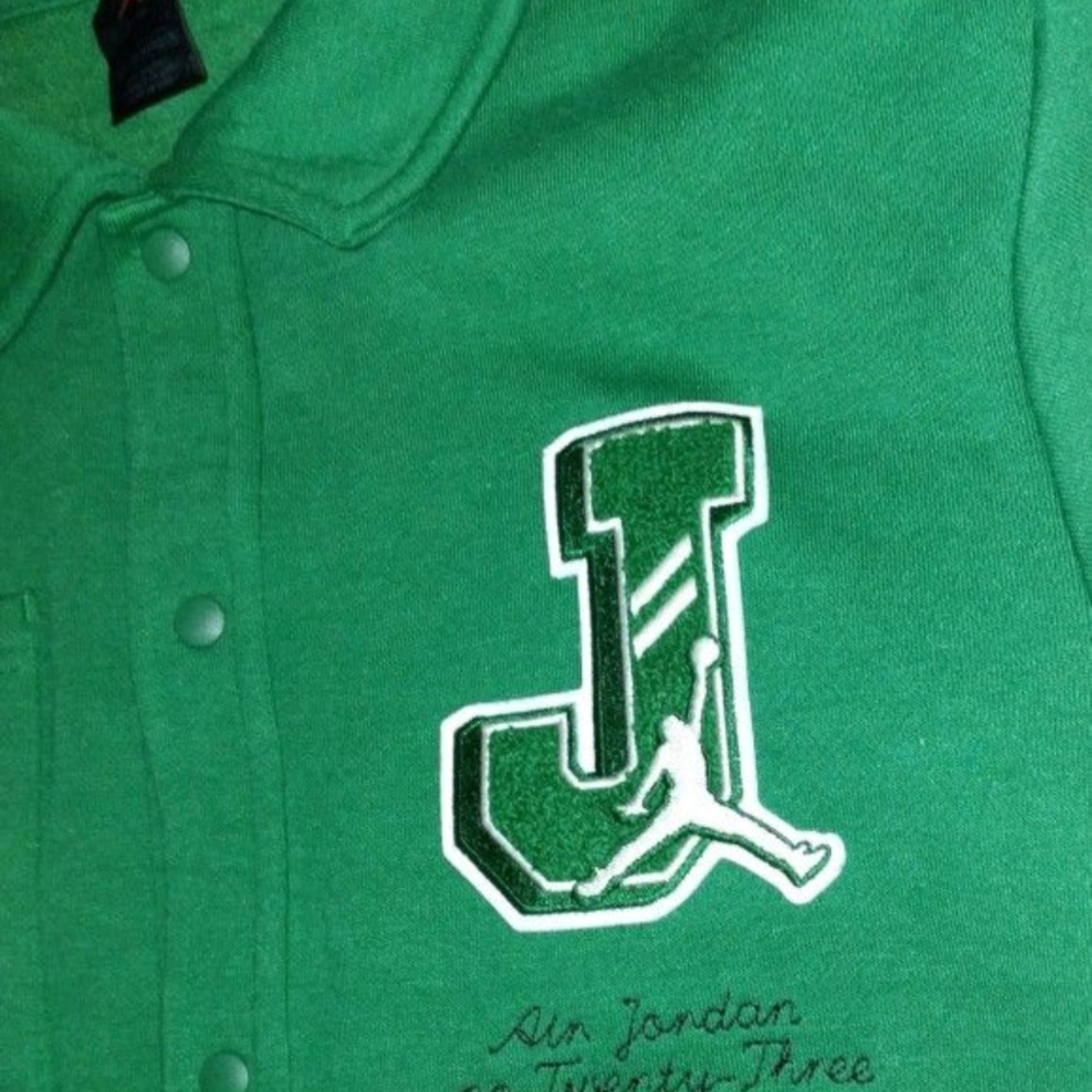 Jordan Boys Youth 2pc Green & Black Polo Jogger Shirt and Pants Set - Large - Picture 3 of 7